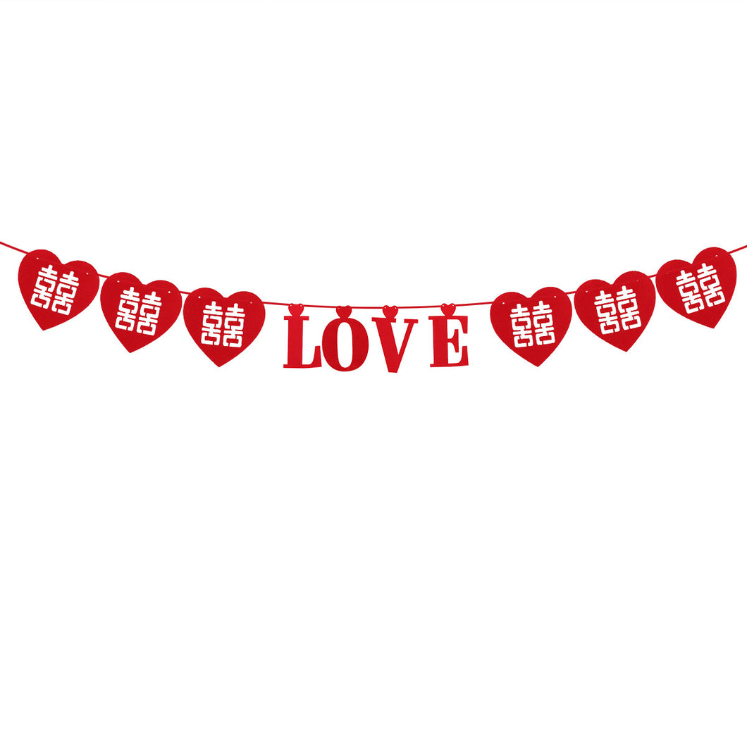 3M Red Lover Valentine Banner Bunting LOVE Garland for Wedding Room Car Decor